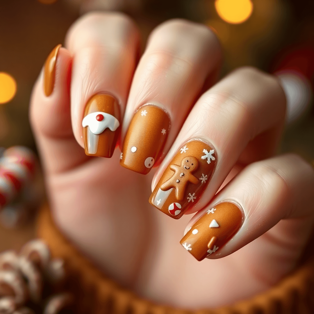 Gingerbread Nails